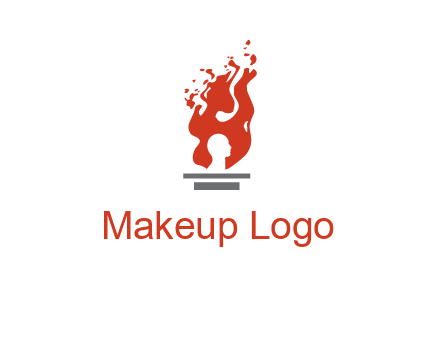 person face inside fire icon