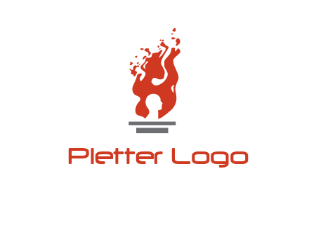 person face inside fire icon