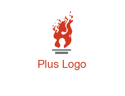 person face inside fire icon