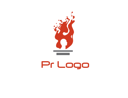 person face inside fire icon