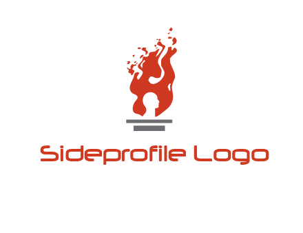person face inside fire icon