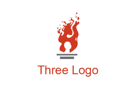 person face inside fire icon