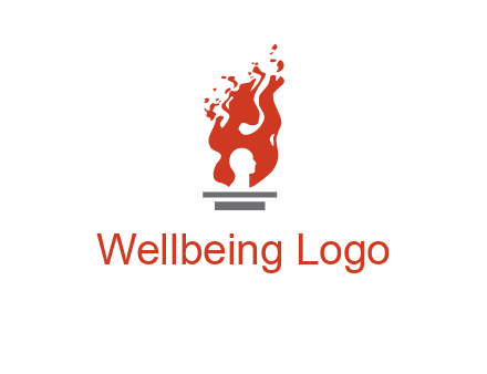 person face inside fire icon