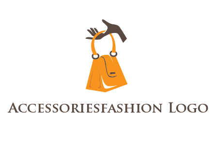 hand holding handbag logo