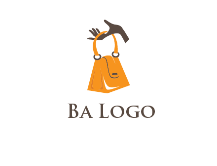hand holding handbag logo