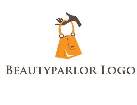 hand holding handbag logo