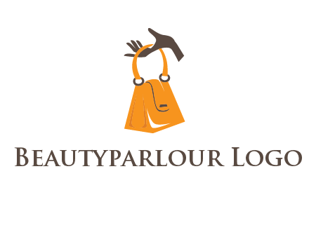 hand holding handbag logo