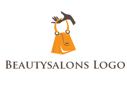 hand holding handbag logo