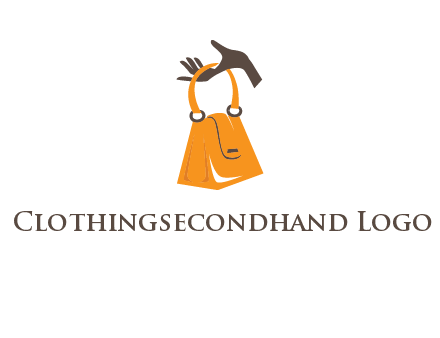 hand holding handbag logo