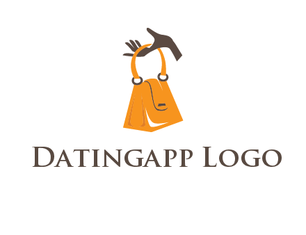hand holding handbag logo