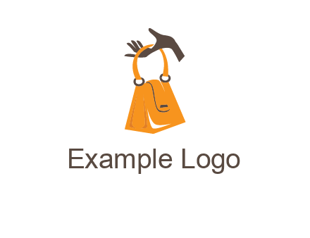 hand holding handbag logo