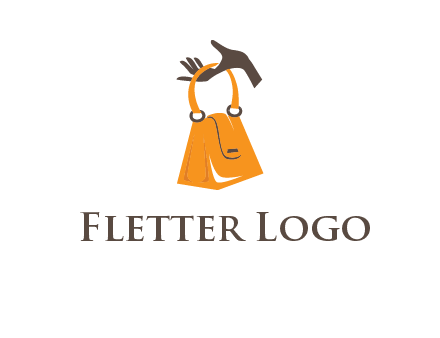 hand holding handbag logo