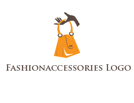 hand holding handbag logo