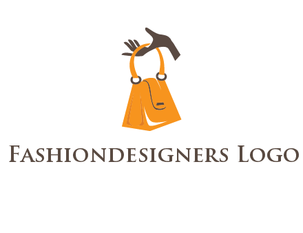 hand holding handbag logo