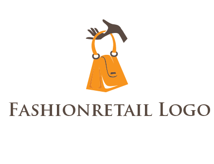 hand holding handbag logo