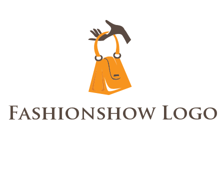 hand holding handbag logo