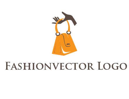 hand holding handbag logo