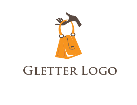 hand holding handbag logo