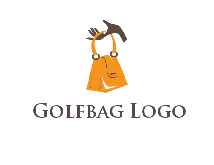 hand holding handbag logo