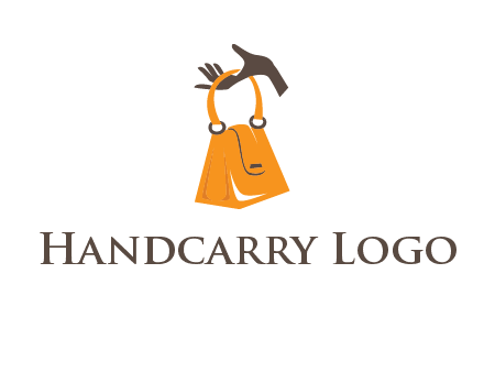 hand holding handbag logo