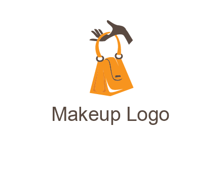 hand holding handbag logo