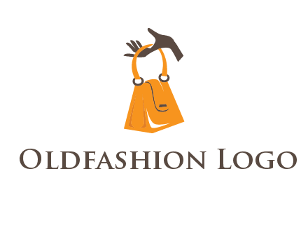 hand holding handbag logo