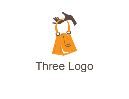 hand holding handbag logo
