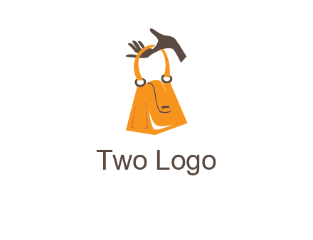 hand holding handbag logo
