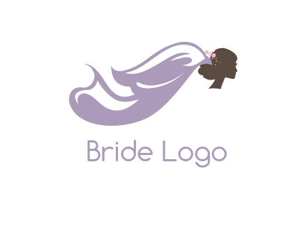 bride with wedding veil logo