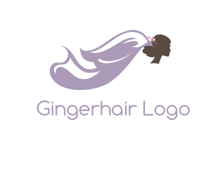 bride with wedding veil logo