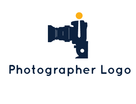 camera merged with person in tie logo