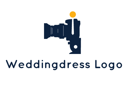 camera merged with person in tie logo