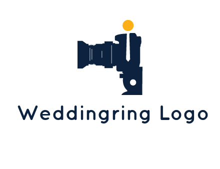 camera merged with person in tie logo