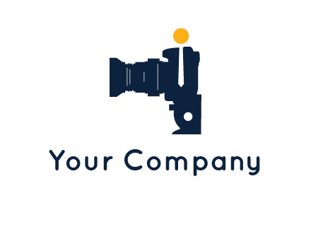 camera merged with person in tie logo