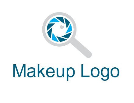 camera shutter inside magnifying glass logo