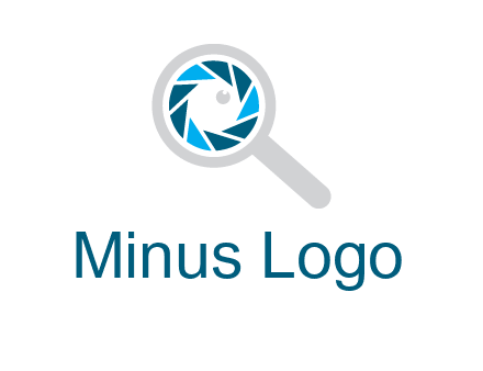 camera shutter inside magnifying glass logo