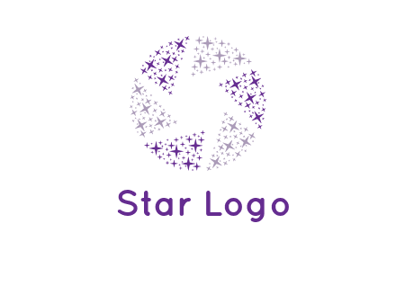 shining stars forming camera shutter logo