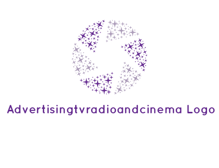 shining stars forming camera shutter logo