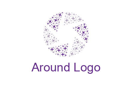 shining stars forming camera shutter logo
