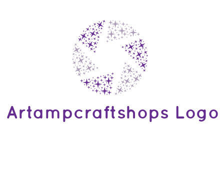 shining stars forming camera shutter logo