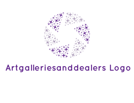 shining stars forming camera shutter logo