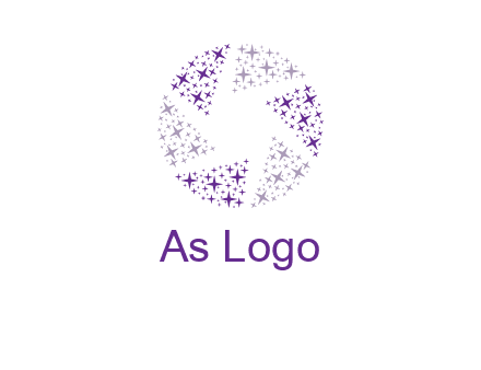 shining stars forming camera shutter logo