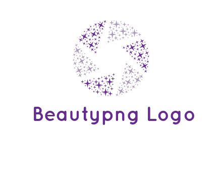 shining stars forming camera shutter logo