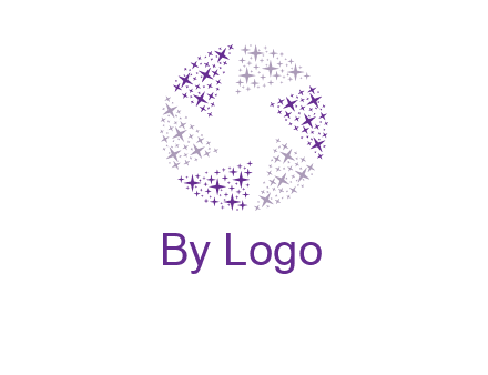 shining stars forming camera shutter logo