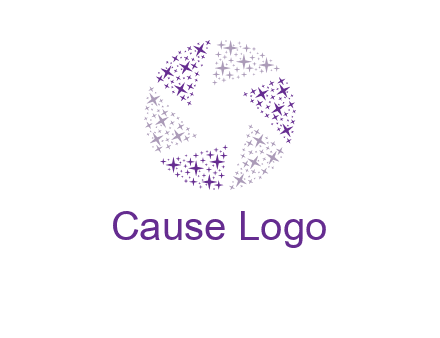 shining stars forming camera shutter logo