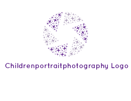 shining stars forming camera shutter logo