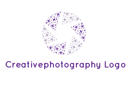 shining stars forming camera shutter logo