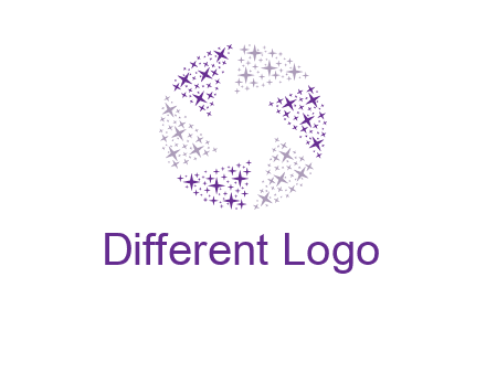 shining stars forming camera shutter logo
