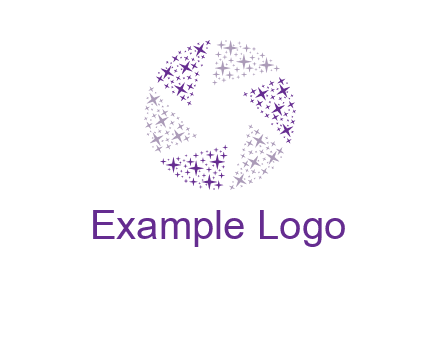 shining stars forming camera shutter logo