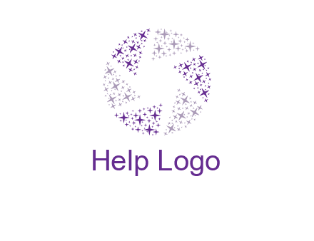 shining stars forming camera shutter logo